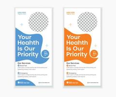 Creative roll-up banner and DL flyer design template vector