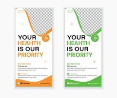 Editable roll-up banner and DL flyer design template vector