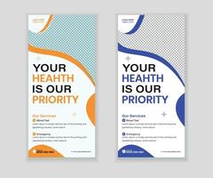 Simple roll-up banner and DL flyer design template vector