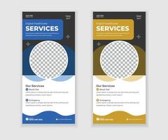 Healthcare DL Rack Card and Banner Template Fully Editable vector