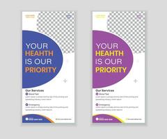 Modern roll-up banner and DL flyer design templates for your business vector