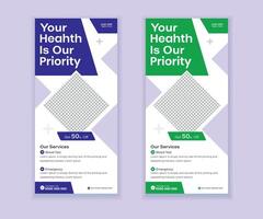 Unique roll-up banner and DL flyer design template vector