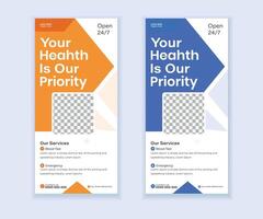 Modern roll-up banner and DL flyer design template vector