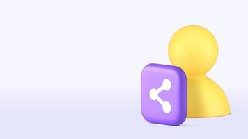 Personal contact information sharing social network 3d icon realistic vector