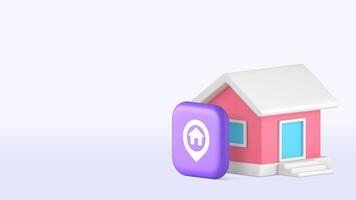 Home house location map pointer GPS search copy space banner template vector