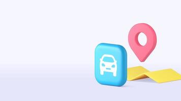 Travel by car map location navigation GPS destination copy space banner template vector