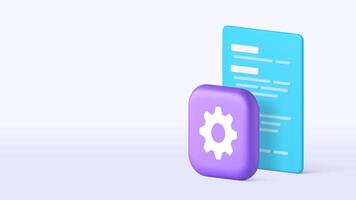Program development web site code setting option setup 3d icon realistic vector