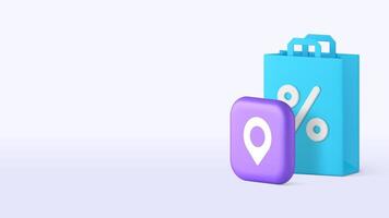 Shopping sale discount map location point technology service copy space banner template vector