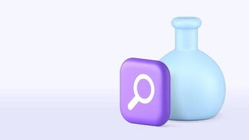 Chemical change science search laboratory analyzing 3d icon realistic vector