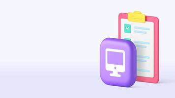 To do list planning and productivity computer application 3d icon realistic vector