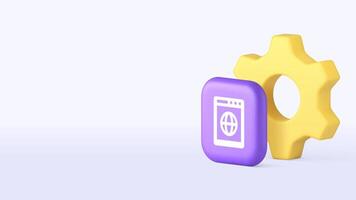 Computer browser settings option setup configuration copy space banner template vector