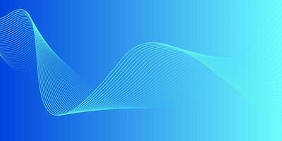 Abstract glowing wave lines on dark blue background. Dynamic wave pattern. Modern flowing wavy line. Futuristic technology concept. Suit for banner, poster, cover, brochure, flyer, website vector