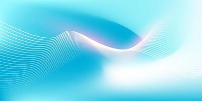 Abstract blue gradient background with shining line waves. Minimalist background for banner, poster, cover, brochure, flyer, website vector