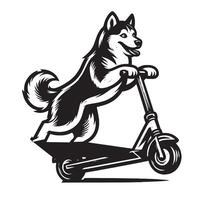 Siberian Husky Dog Fun Outdoor Activity Art vector