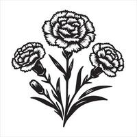 Minimal Carnation Design vector