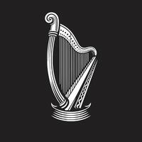 Hand Drawn Celtic Harp vector