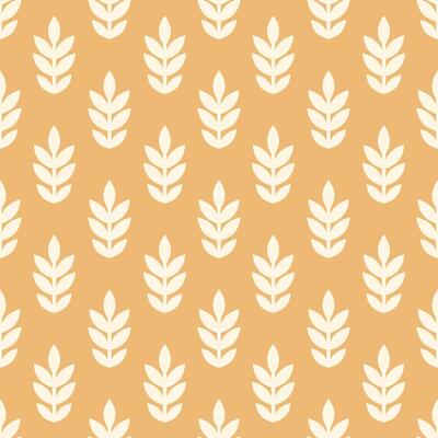 Repeating Leaf Seamless Pattern Illustration in Beige. This design is perfect for textiles, wallpapers, and background decorations, offering a natural aesthetic.