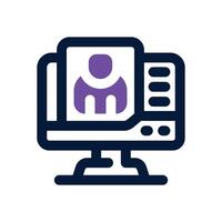 online resume dual tone icon. Sleek and modern icon for websites and mobile apps. vector