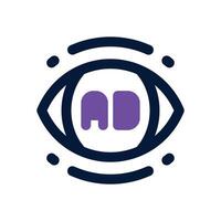 ads vision dual tone icon. Sleek and modern icon for websites and mobile apps. vector