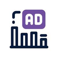 ads statistic dual tone icon. Sleek and modern icon for websites and mobile apps. vector