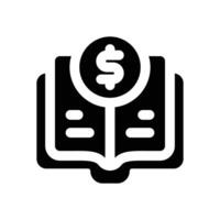 financial literacy glyph icon. Strong and solid icon for websites and mobile apps. vector