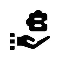 solution glyph icon. Strong and solid icon for websites and mobile apps. vector