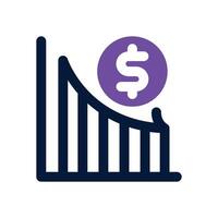 decrease duotone icon. Sleek and modern icon for websites, mobile apps, marketing materials, and corporate design. Fully scalable and ready to use. vector