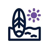 surfboard dual tone icon. Sleek and modern icon for websites and mobile apps. vector