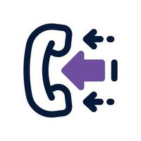 incoming call dual tone icon. Sleek and modern icon for websites and mobile apps. vector
