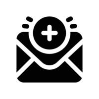 new email glyph icon. Strong and solid icon for websites and mobile apps. vector