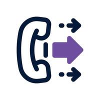 outgoing call dual tone icon. Sleek and modern icon for websites and mobile apps. vector