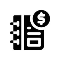 notepad glyph icon. Strong and solid icon for websites, mobile interfaces, presentations, and visual branding. High quality and easy to edit. vector