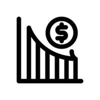 decrease line icon. Clean and minimalist icon for websites, mobile apps, presentations, and logos. Fully scalable and customizable for any project. vector