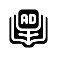 guideline book glyph icon. Strong and solid icon for websites and mobile apps. vector