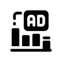 ads statistic glyph icon. Strong and solid icon for websites and mobile apps. vector