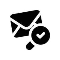 email inspection glyph icon. Strong and solid icon for websites and mobile apps. vector