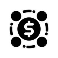 money flow glyph icon. Strong and solid icon for websites and mobile apps. vector
