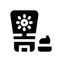 sunscreen glyph icon. Strong and solid icon for websites, mobile interfaces, presentations, and visual branding. High quality and easy to edit. vector
