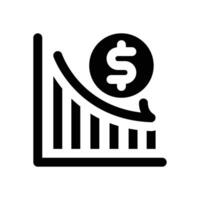 decrease glyph icon. Strong and solid icon for websites, mobile interfaces, presentations, and visual branding. High quality and easy to edit. vector