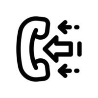 incoming call line icon. Clean and minimalist icon for websites, mobile apps, presentations, and logos. Fully scalable and customizable for any project. vector