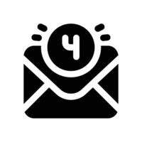 unread email glyph icon. Strong and solid icon for websites and mobile apps. vector