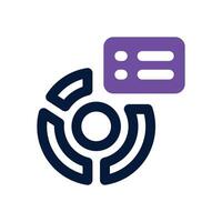 statistics dual tone icon. Sleek and modern icon for websites and mobile apps. vector