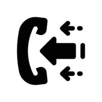 incoming call glyph icon. Strong and solid icon for websites, mobile interfaces, presentations, and visual branding. High quality and easy to edit. vector