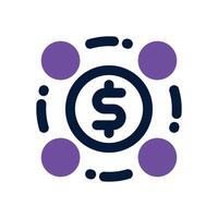 money flow dual tone icon. Sleek and modern icon for websites and mobile apps. vector