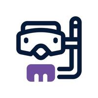 diving mask dual tone icon. Sleek and modern icon for websites and mobile apps. vector