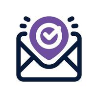 tracking email dual tone icon. Sleek and modern icon for websites and mobile apps. vector
