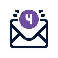 unread email dual tone icon. Sleek and modern icon for websites and mobile apps. vector