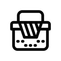 picnic basket line icon. Clean and minimalist icon for websites, mobile apps, presentations, and logos. Fully scalable and customizable for any project. vector