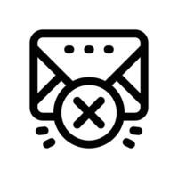 delete email line icon. Clean and minimalist icon for websites and mobile apps. vector