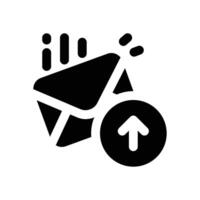 post email glyph icon. Strong and solid icon for websites and mobile apps. vector